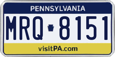 PA license plate MRQ8151