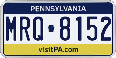 PA license plate MRQ8152