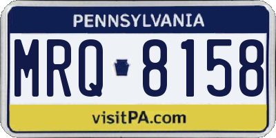 PA license plate MRQ8158