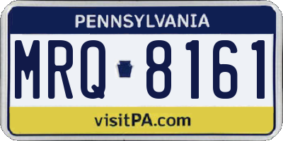 PA license plate MRQ8161