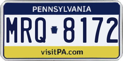 PA license plate MRQ8172