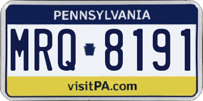 PA license plate MRQ8191