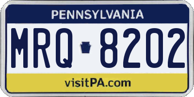 PA license plate MRQ8202