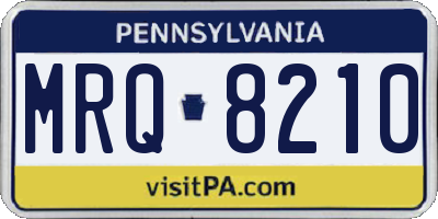 PA license plate MRQ8210