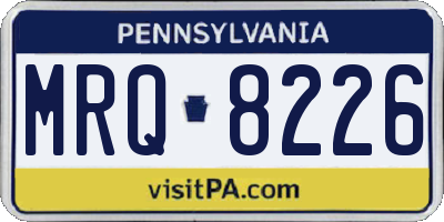PA license plate MRQ8226