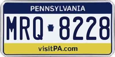 PA license plate MRQ8228