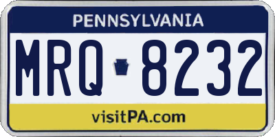PA license plate MRQ8232