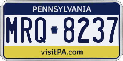 PA license plate MRQ8237