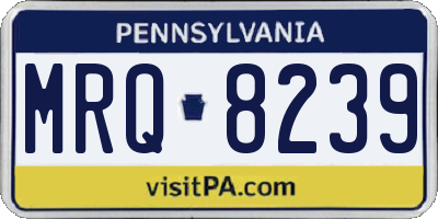 PA license plate MRQ8239