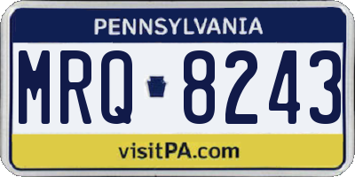 PA license plate MRQ8243