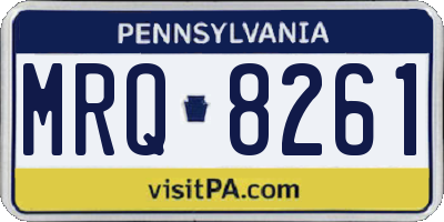 PA license plate MRQ8261