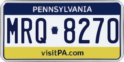 PA license plate MRQ8270