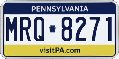 PA license plate MRQ8271