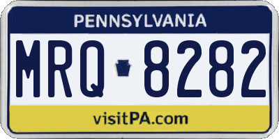 PA license plate MRQ8282