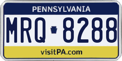 PA license plate MRQ8288