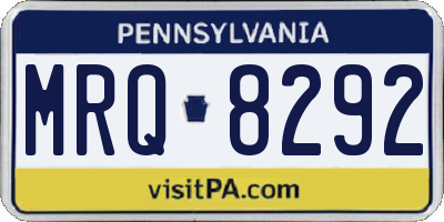 PA license plate MRQ8292