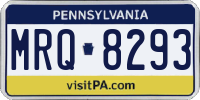 PA license plate MRQ8293