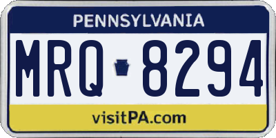 PA license plate MRQ8294