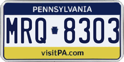 PA license plate MRQ8303