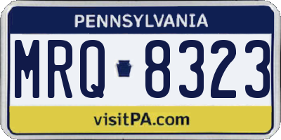 PA license plate MRQ8323