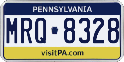 PA license plate MRQ8328