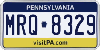 PA license plate MRQ8329