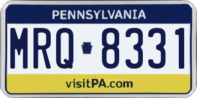 PA license plate MRQ8331