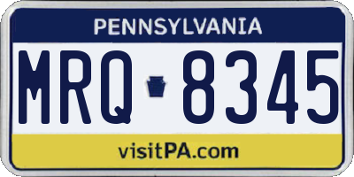 PA license plate MRQ8345