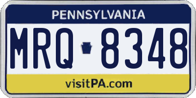 PA license plate MRQ8348