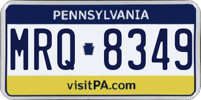 PA license plate MRQ8349