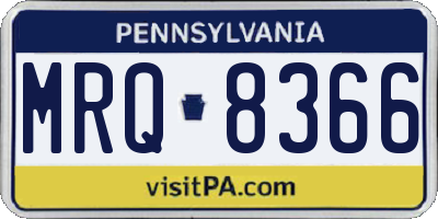 PA license plate MRQ8366
