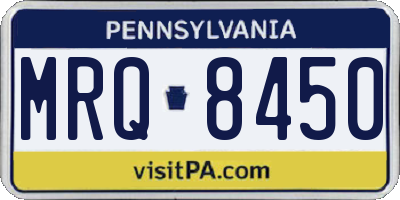 PA license plate MRQ8450