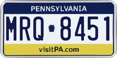 PA license plate MRQ8451