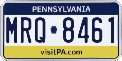 PA license plate MRQ8461