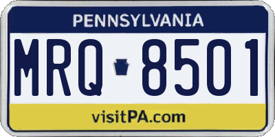 PA license plate MRQ8501