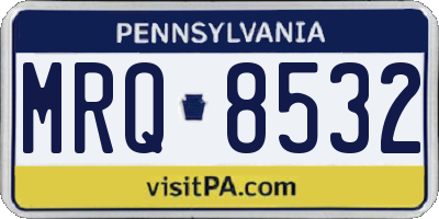 PA license plate MRQ8532