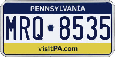 PA license plate MRQ8535