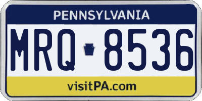 PA license plate MRQ8536