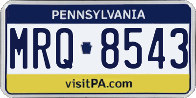 PA license plate MRQ8543