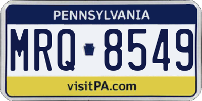PA license plate MRQ8549