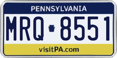 PA license plate MRQ8551