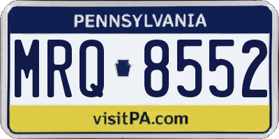PA license plate MRQ8552