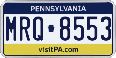PA license plate MRQ8553