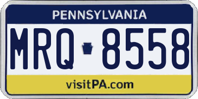 PA license plate MRQ8558