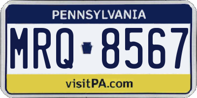PA license plate MRQ8567