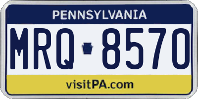 PA license plate MRQ8570