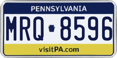 PA license plate MRQ8596