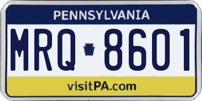 PA license plate MRQ8601