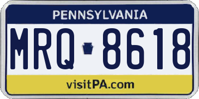 PA license plate MRQ8618