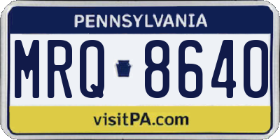 PA license plate MRQ8640